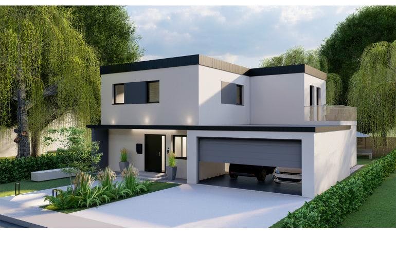 Massivhaus Bauhaus Münstermaifeld 10-085 von Econ Das Haus,  Außenansicht 1
