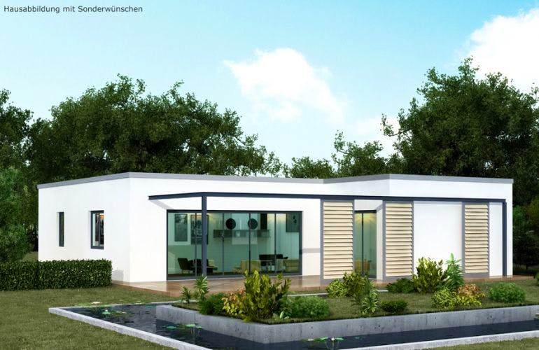 Massivhaus Bungalow BL 115 Variante T von Baudirekt,  Außenansicht 1