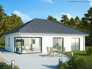 Massivhaus Bungalow BL 80 Variante K von Baudirekt, Bungalow Außenansicht 1