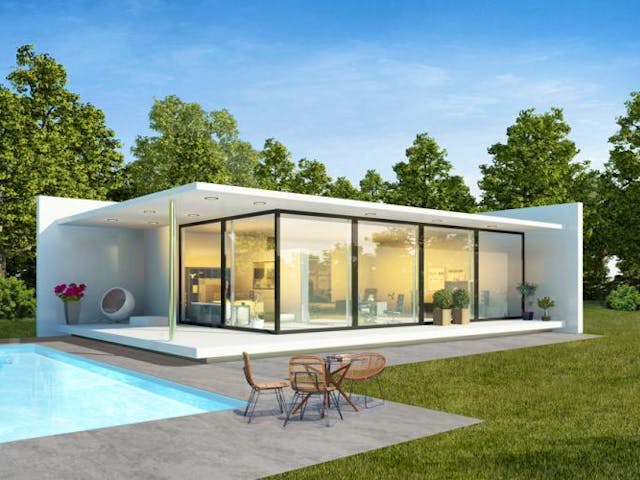 Massivhaus Bungalow BL 80 Variante T von Baudirekt, Bungalow Außenansicht 1