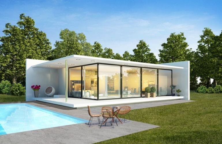Massivhaus Bungalow BL 80 Variante T von Baudirekt, Bungalow Außenansicht 1