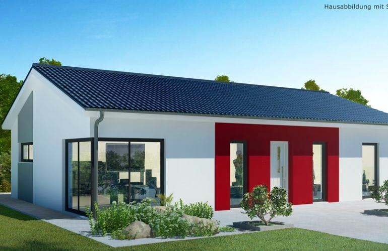 Massivhaus Bungalow BL 95 Variante M von Baudirekt, Bungalow Außenansicht 1