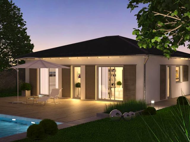 Massivhaus BUNGALOW EASY von Kern-Haus Chemnitz Schlüsselfertig ab 242900€, Bungalow Außenansicht 1