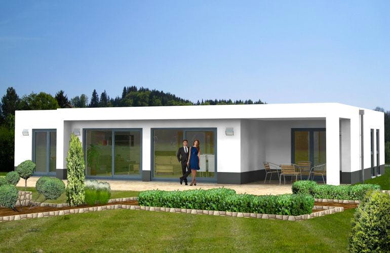 Massivhaus Bungalow Isenburg 20-017 von Econ Das Haus, Bungalow Außenansicht 1
