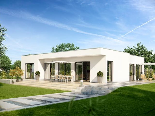 Massivhaus BUNGALOW PUREA von KHC Bauträger Schlüsselfertig ab 534900€, Bungalow Außenansicht 1