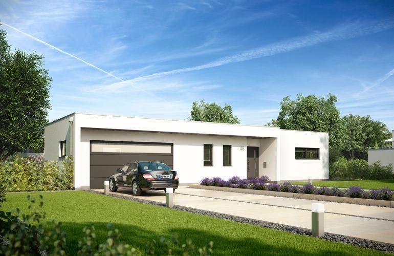 Massivhaus BUNGALOW PUREA von KHC Bauträger Schlüsselfertig ab 412900€, Bungalow Außenansicht 1
