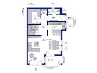 Fertighaus CELEBRATION 122 V3 XL von Bien-Zenker Schlüsselfertig ab 346967€, Satteldach-Klassiker Grundriss 1