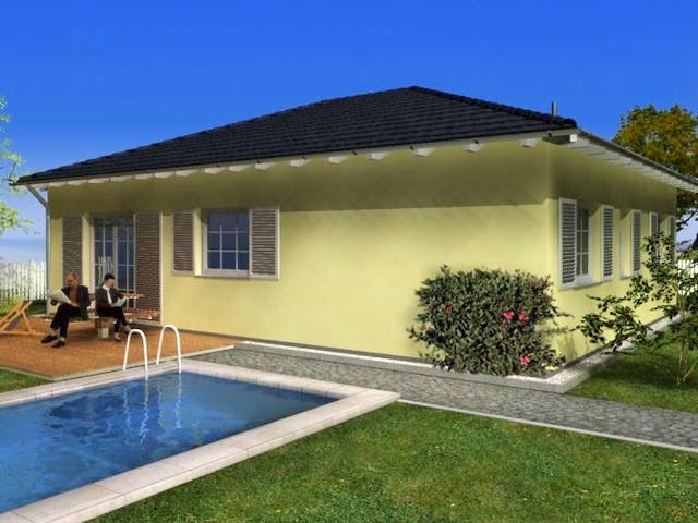 Massivhaus Classic 89 von HSE Massivhaus, Bungalow Außenansicht 1