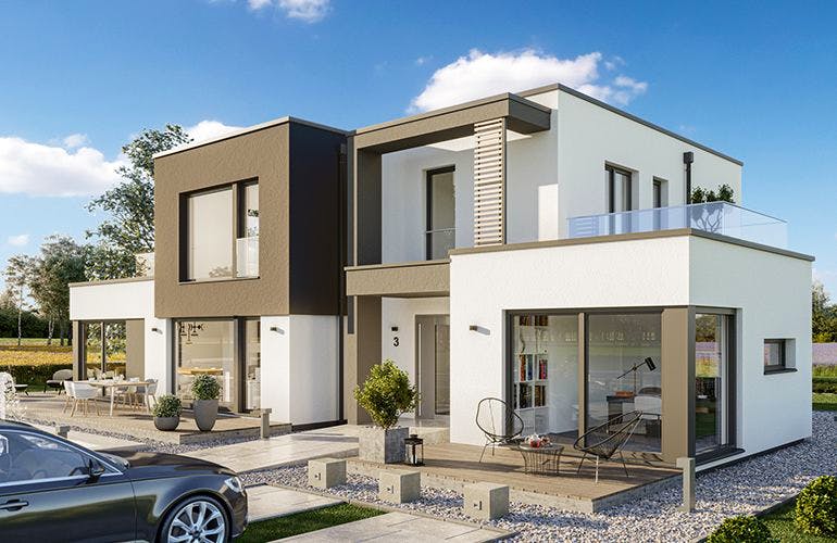 Fertighaus CONCEPT-M 168 Erlangen von Bien-Zenker Schlüsselfertig ab 666857€, Cubushaus Außenansicht 1