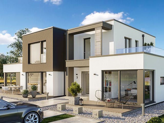 Fertighaus CONCEPT-M 168 Erlangen von Bien-Zenker Schlüsselfertig ab 666857€, Cubushaus Außenansicht 1