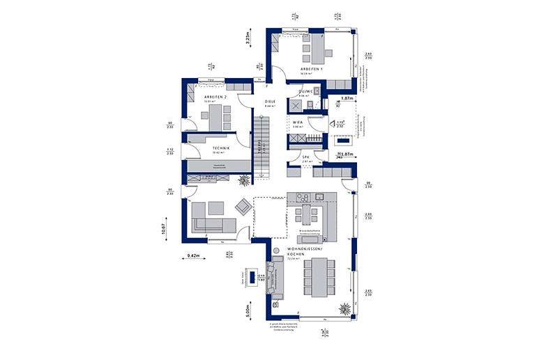 Fertighaus CONCEPT-M 168 Erlangen von Bien-Zenker Schlüsselfertig ab 666857€, Cubushaus Grundriss 1