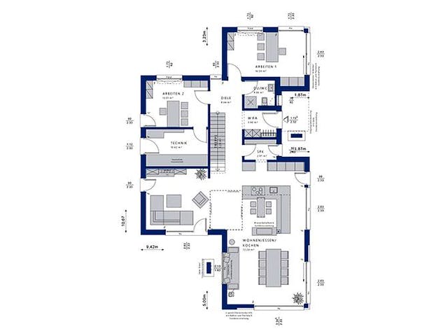 Fertighaus CONCEPT-M 168 Erlangen von Bien-Zenker Schlüsselfertig ab 666857€, Cubushaus Grundriss 1