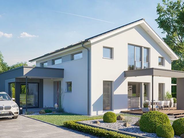 Fertighaus CONCEPT-M 169 Fellbach von Bien-Zenker Schlüsselfertig ab 568766€, Satteldach-Klassiker Außenansicht 1