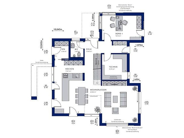 Fertighaus CONCEPT-M 169 Fellbach von Bien-Zenker Schlüsselfertig ab 568766€, Satteldach-Klassiker Grundriss 2