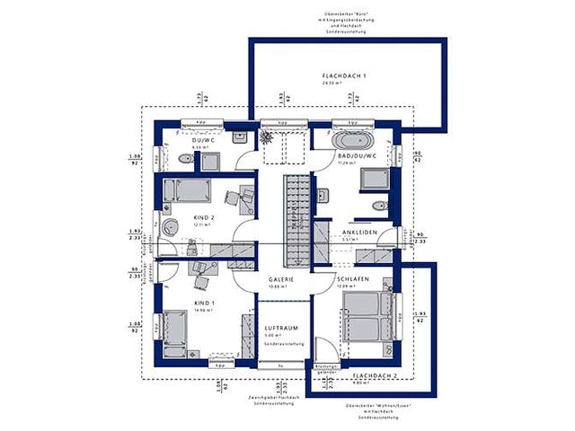 Fertighaus CONCEPT-M 169 Fellbach von Bien-Zenker Schlüsselfertig ab 568766€, Satteldach-Klassiker Grundriss 1