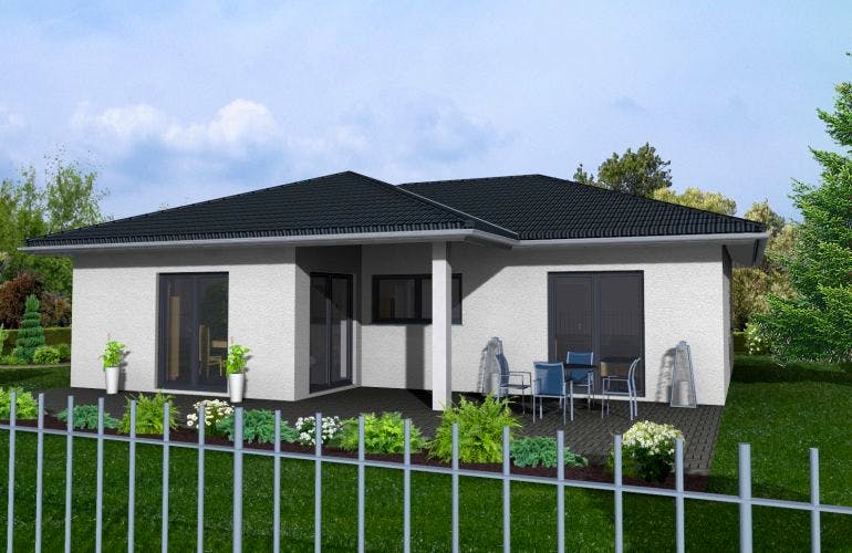 Massivhaus Cuxhaven 100 von PRO-IM Neo, Bungalow Außenansicht 1