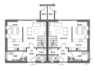 Massivhaus Doppelhaus DH 110 Variante M von Baudirekt, Grundriss 1
