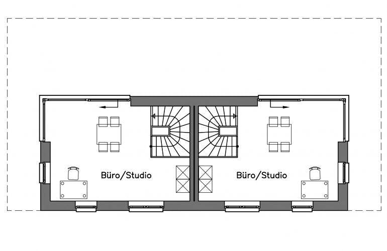 Massivhaus Doppelhaus DH 110 Variante T von Baudirekt, Cubushaus Grundriss 1