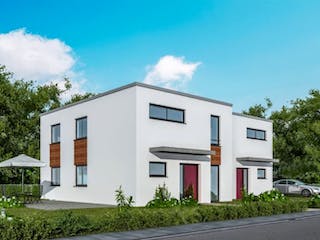 Massivhaus Doppelhaus DH 120 Variante T von Baudirekt, Außenansicht 1