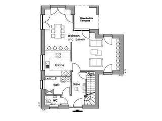 Massivhaus Doppelhaus DH 130 Variante T von Baudirekt,  Grundriss 1