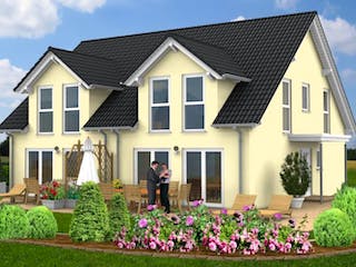 Massivhaus Doppelhaushälfte Mittelfischbach100-005 von Econ Das Haus, Außenansicht 1