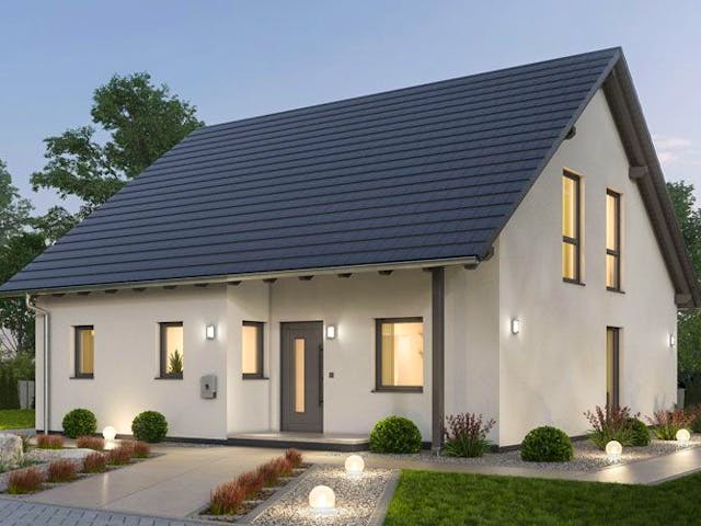 Massivhaus Einfamilienhaus EFH 142 von Ytong Bausatzhaus, Satteldach-Klassiker Außenansicht 1 Massivhaus Einfamilienhaus EFH 142 von Ytong Bausatzhaus, Satteldach-Klassiker Außenansicht 1