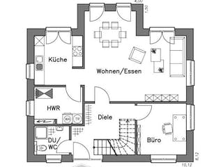 Massivhaus Einfamilienhaus EH125 Variante K von Baudirekt,  Grundriss 2