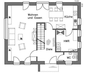 Massivhaus Einfamilienhaus EH140 Variante T von Baudirekt, Grundriss 1