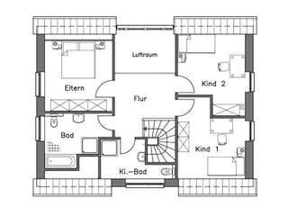Massivhaus Einfamilienhaus EH155 Variante M von Baudirekt, Grundriss 1