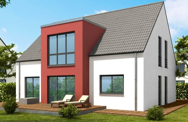 Massivhaus Einfamilienhaus EH155 Variante T von Baudirekt,  Außenansicht 1