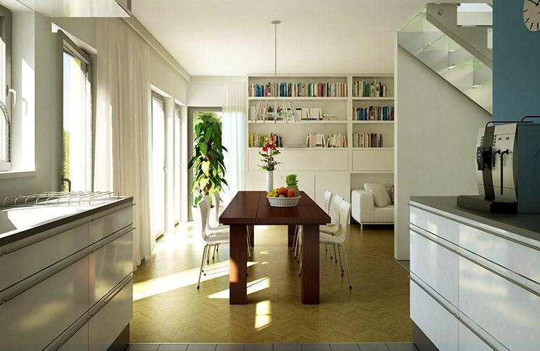 Fertighaus EVOLUTION 136 V5 von Bien-Zenker Schlüsselfertig ab 388728€, Pultdachhaus Innenansicht 1