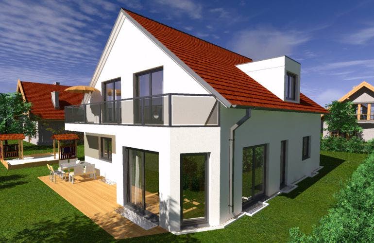 Massivhaus Familienhaus Priest von SAALE-Haus,  Außenansicht 1