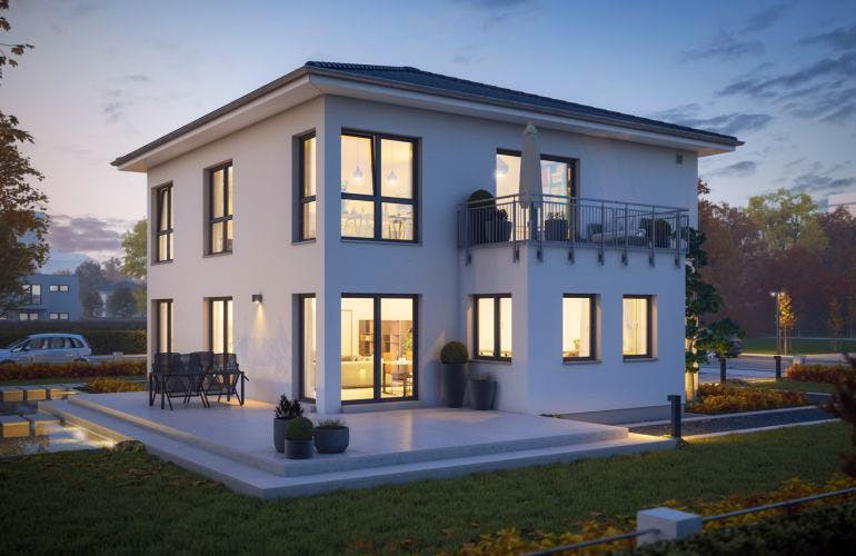 Fertighaus FamilyStyle 20.03 W von massa haus Ausbauhaus ab 195999€, Stadtvilla Außenansicht 2