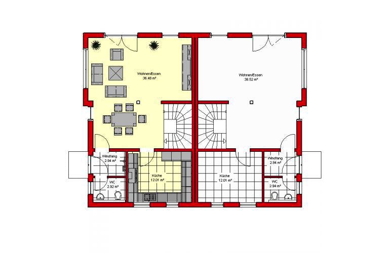 Massivhaus Frankfurt 156 von PRO-IM Neo,  Grundriss 1