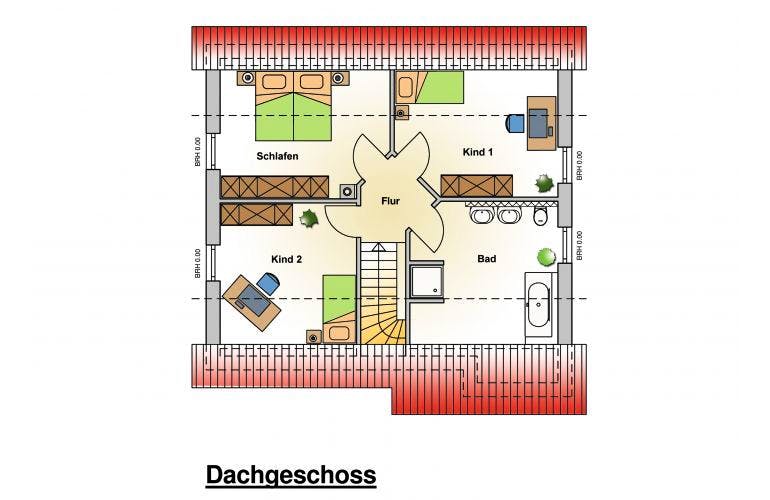 Massivhaus Haus Classic von ÄSTHETIK-HAUS Schlüsselfertig ab 224280€,  Grundriss 1
