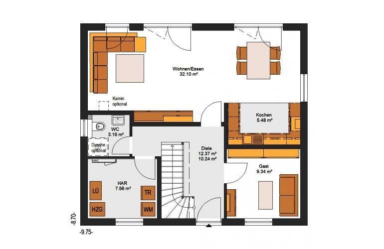 Massivhaus IL-1-139 von Elbe-Haus® Ost,  Grundriss 1