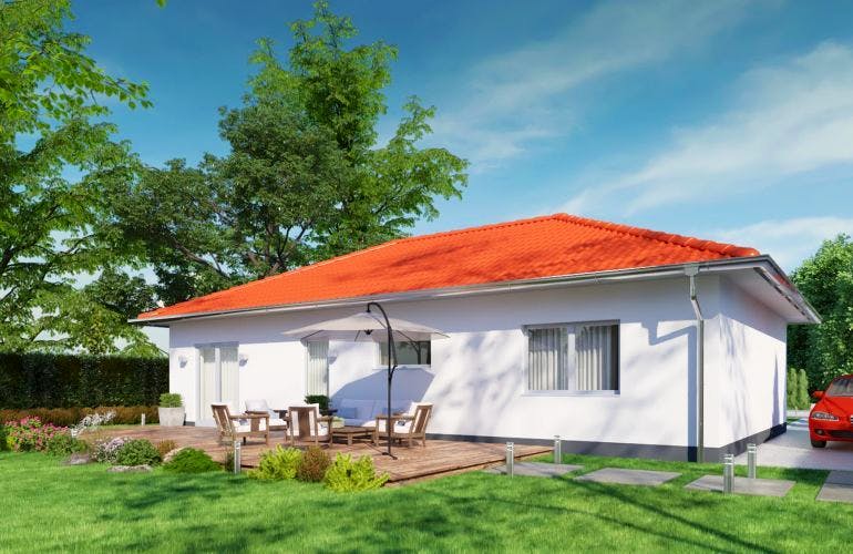 Massivhaus IL-3-102 von Elbe-Haus® Ost, Bungalow Außenansicht 1