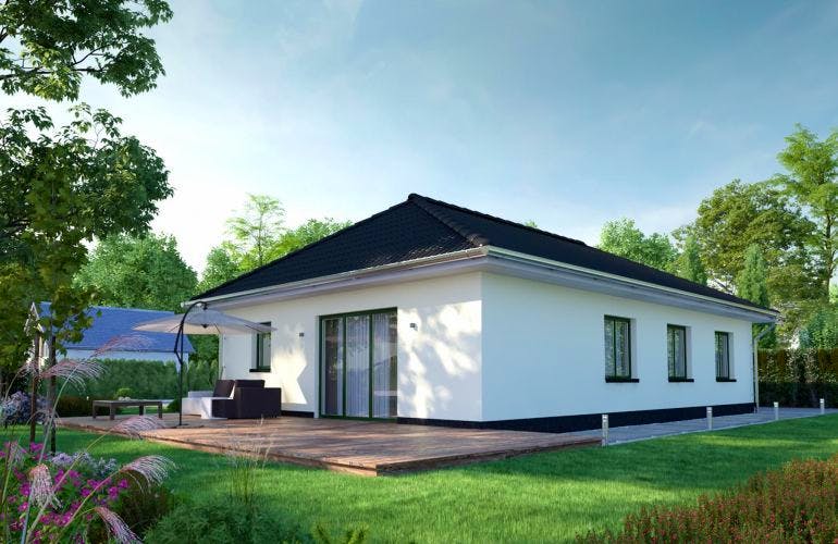 Massivhaus IL-3-104 von Elbe-Haus® Ost, Bungalow Außenansicht 1