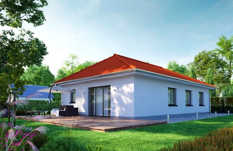 Massivhaus IL-3-104 von Elbe-Haus® Ost, Bungalow Außenansicht 2