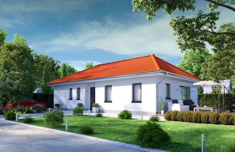 Massivhaus IL-3-104 von Elbe-Haus, Bungalow Außenansicht 2