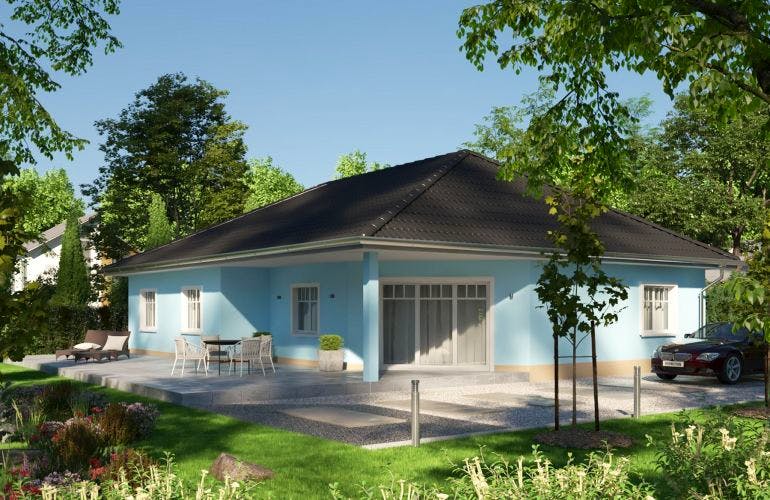Massivhaus IL-3-132 von Elbe-Haus® Ost, Bungalow Außenansicht 2