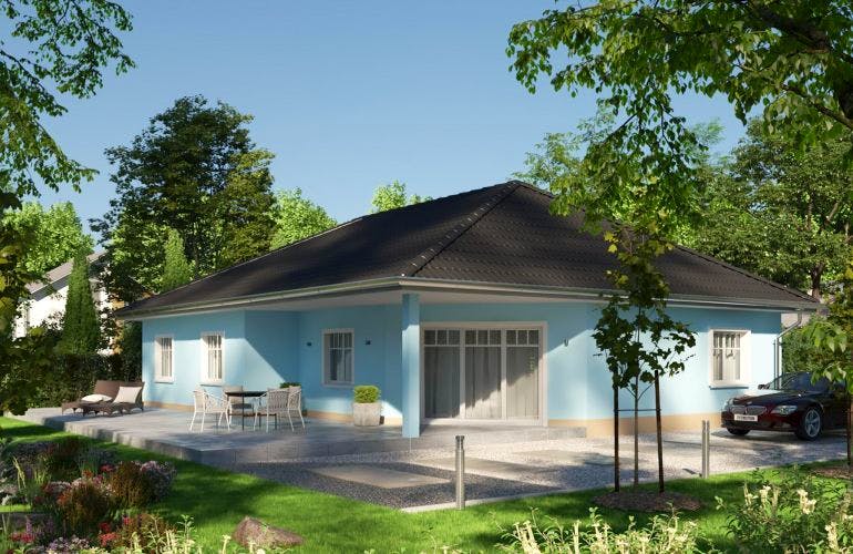 Massivhaus IL-3-132 von Elbe-Haus, Bungalow Außenansicht 2