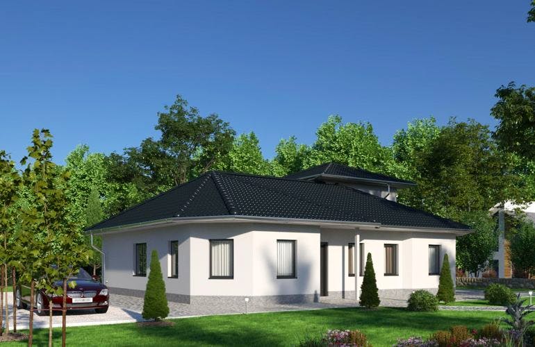 Massivhaus IL-3-164 von Elbe-Haus, Bungalow Außenansicht 2