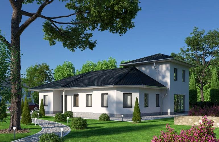 Massivhaus IL-3-164 von Elbe-Haus, Bungalow Außenansicht 1