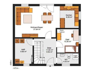 Massivhaus IL-6-143 von Elbe-Haus, Grundriss 1