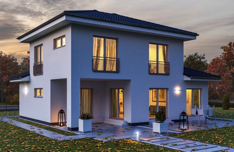 Fertighaus LifeStyle 17.02 W von massa haus Ausbauhaus ab 215999€, Stadtvilla Außenansicht 1