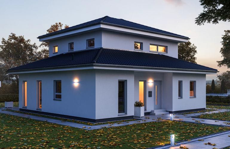 Fertighaus LifeStyle 17.02 W von massa haus Ausbauhaus ab 215999€, Stadtvilla Außenansicht 2