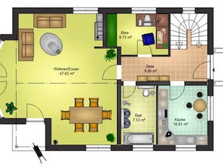 Massivhaus Massivhaus Bad Vilbel von Immobilien Atelier Klaus Reuter, Grundriss 1