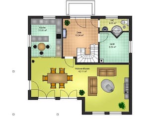 Massivhaus Massivhaus Glattbach von Immobilien Atelier Klaus Reuter, Stadtvilla Grundriss 2