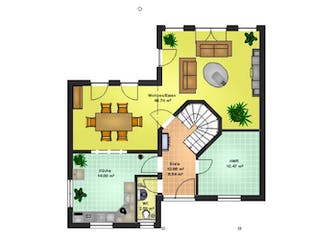 Massivhaus Massivhaus Karlstein von Immobilien Atelier Klaus Reuter, Stadtvilla Grundriss 1